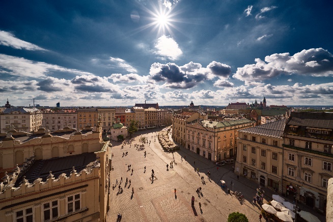widok Krakowa z góry